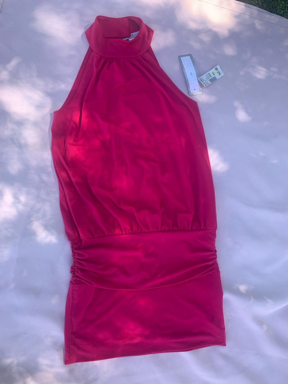 La Belle Fuchsia Halter Neck Mini Dress
